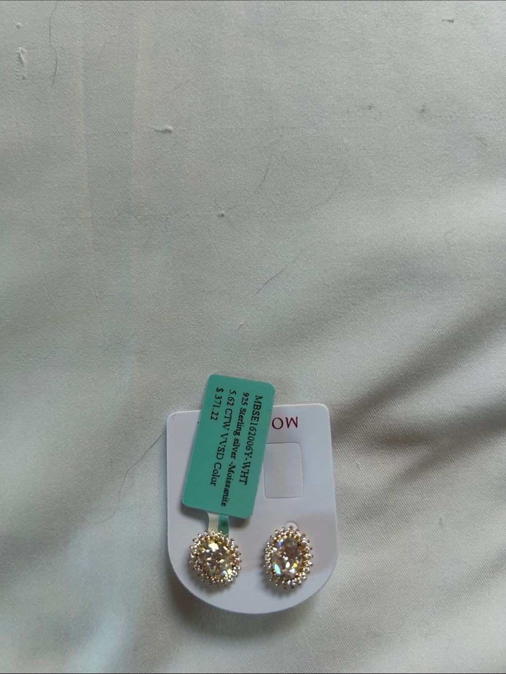 Gold Crystal Halo Stud Earrings in Iridescent Clear